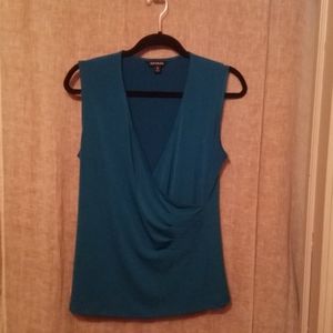 Womens Sleevless Faux Wrap Top Size M